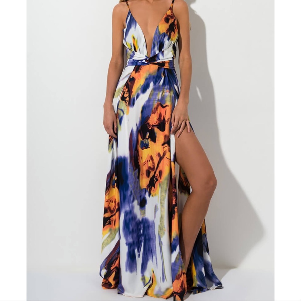 Akira High slit maxi dress